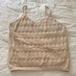 Elegant Cream Knit Women's Top